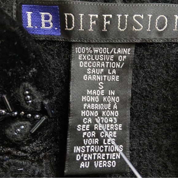 I.B Diffusion wool beaded long sleeve sweater cardigan Sz S - Picture 8 of 10
